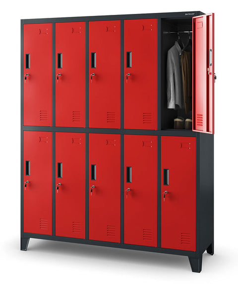 Metallschließfachschrank mit 10 Fächern Höhe 172cm