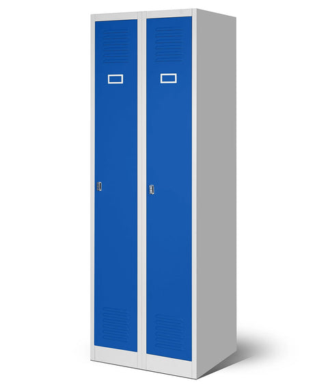 Metallgarderobe mit 2 Abteilen Höhe 180cm Schmal