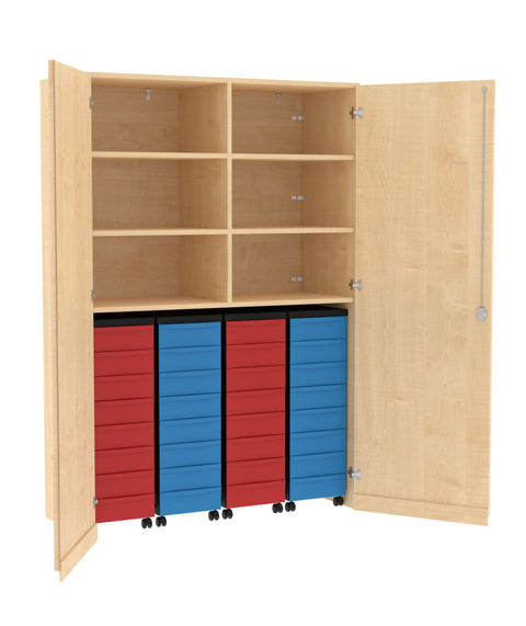 Garagenmittelwandschrank 4x8S - Höhe 190cm