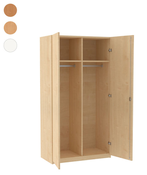 Garderobenschrank mit Mittelwand - Höhe 190cm