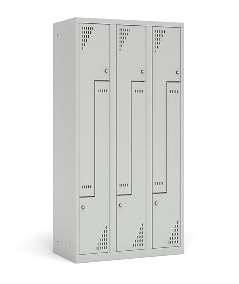 L-Spind mit einer Tür und 3 Abteilen - Breite 90cm