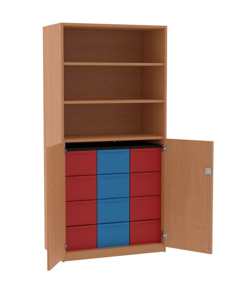 Materialschrank 3x4L mit Halbtüren - Höhe 190cm