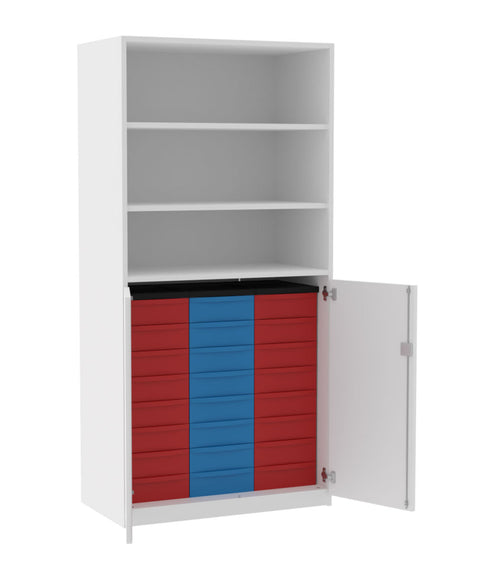 Materialschrank mit Halbtüren 3x8S - Höhe 190cm