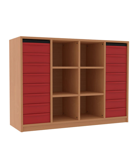 Materialunterregal 2x8 S & 4 Einlegeböden - Höhe 92cm