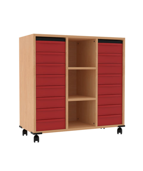 Materialwagen 2x8 S & 2 Einlegeböden - Höhe 96cm