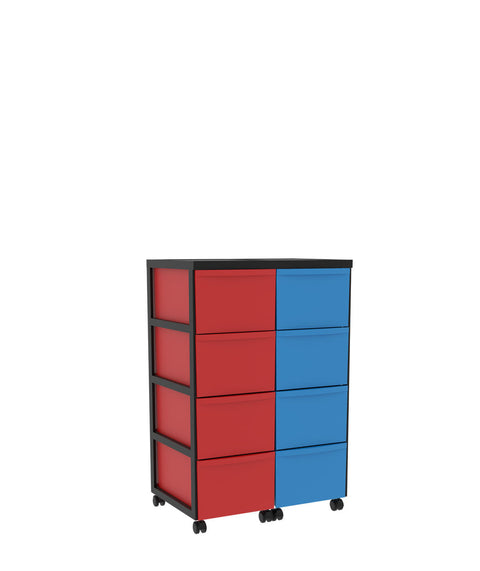 Modulboxsystem fahrbar 2x4 L - Höhe 87,5cm