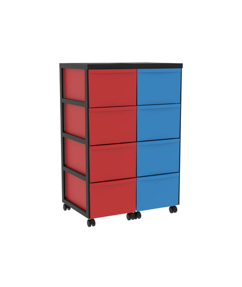 Modulboxsystem fahrbar 2x4 L - Höhe 87,5cm