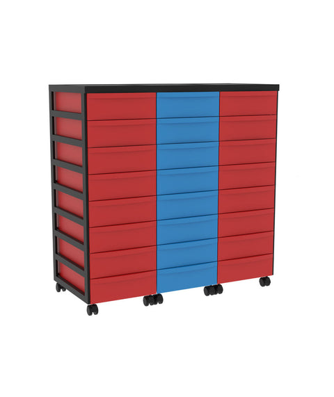 Modulboxsystem fahrbar 3x8 S - Höhe 87,5cm