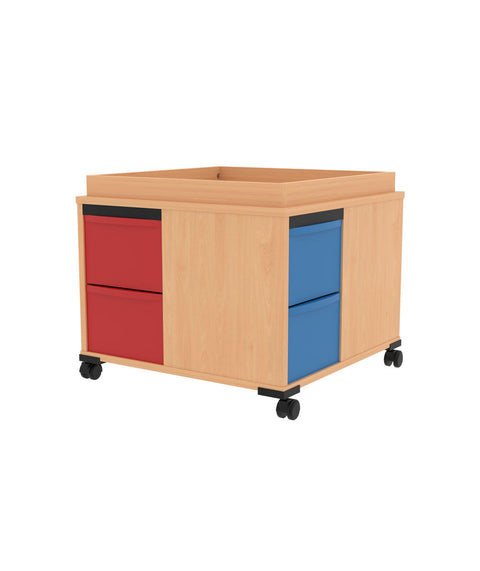 Quadrix Tower mit Aufkantung fahrbar 4x2L - Höhe 62cm