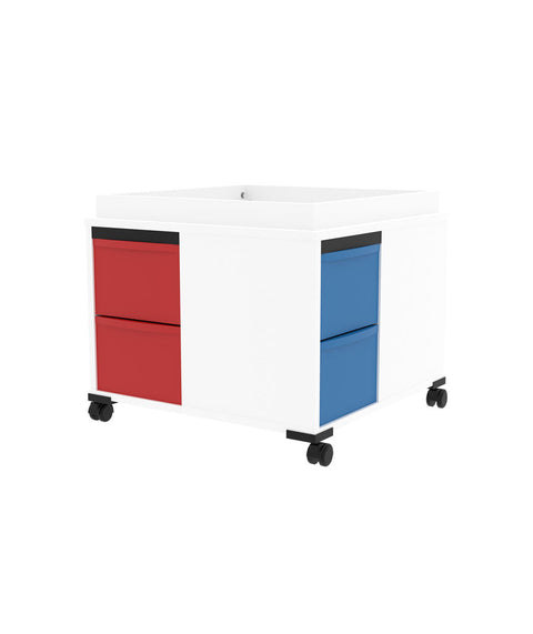 Quadrix Tower mit Aufkantung fahrbar 4x2L - Höhe 62cm