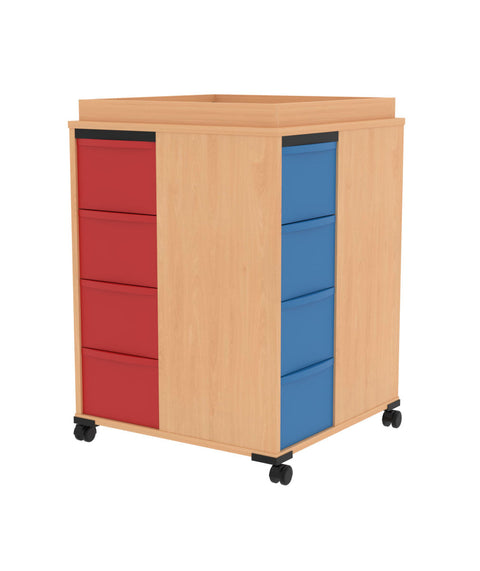 Quadrix Tower mit Aufkantung fahrbar 4x4L - Höhe 102cm