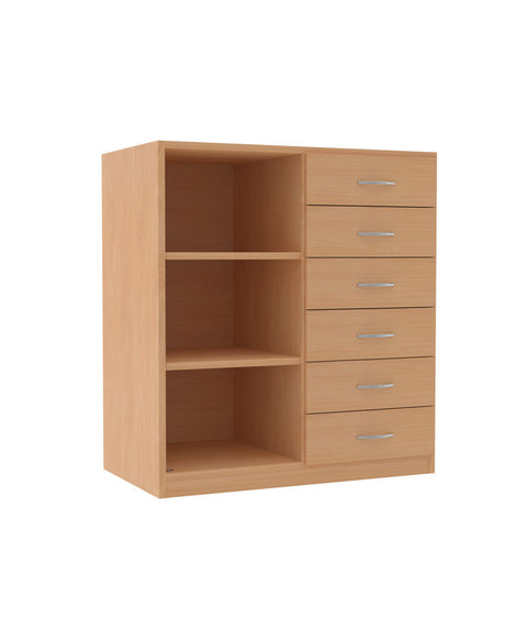 Unterschrank mit 6 Schüben und Einlegeböden - Höhe 98cm