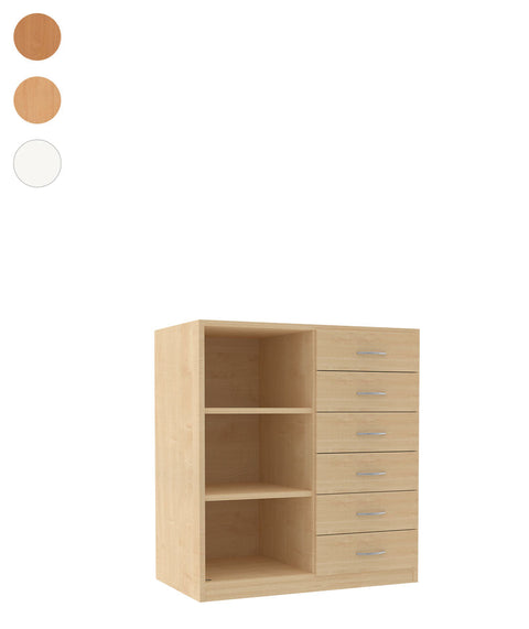Unterschrank mit 6 Schüben und Einlegeböden - Höhe 98cm