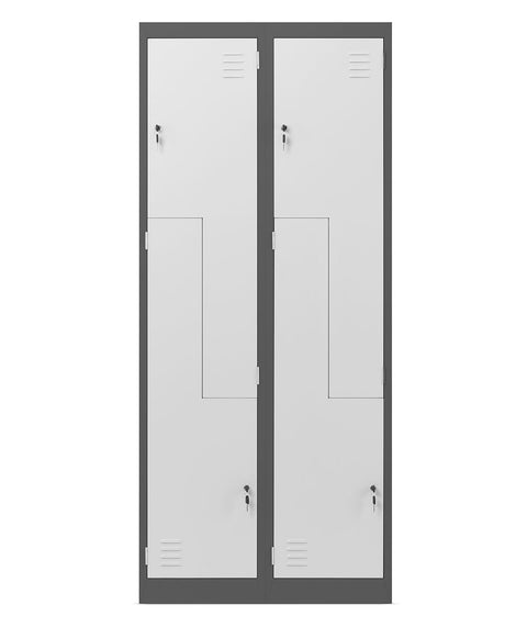 Metallgarderobe in L-Form Höhe 185cm