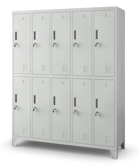 Metallschließfachschrank mit 10 Fächern Höhe 172cm