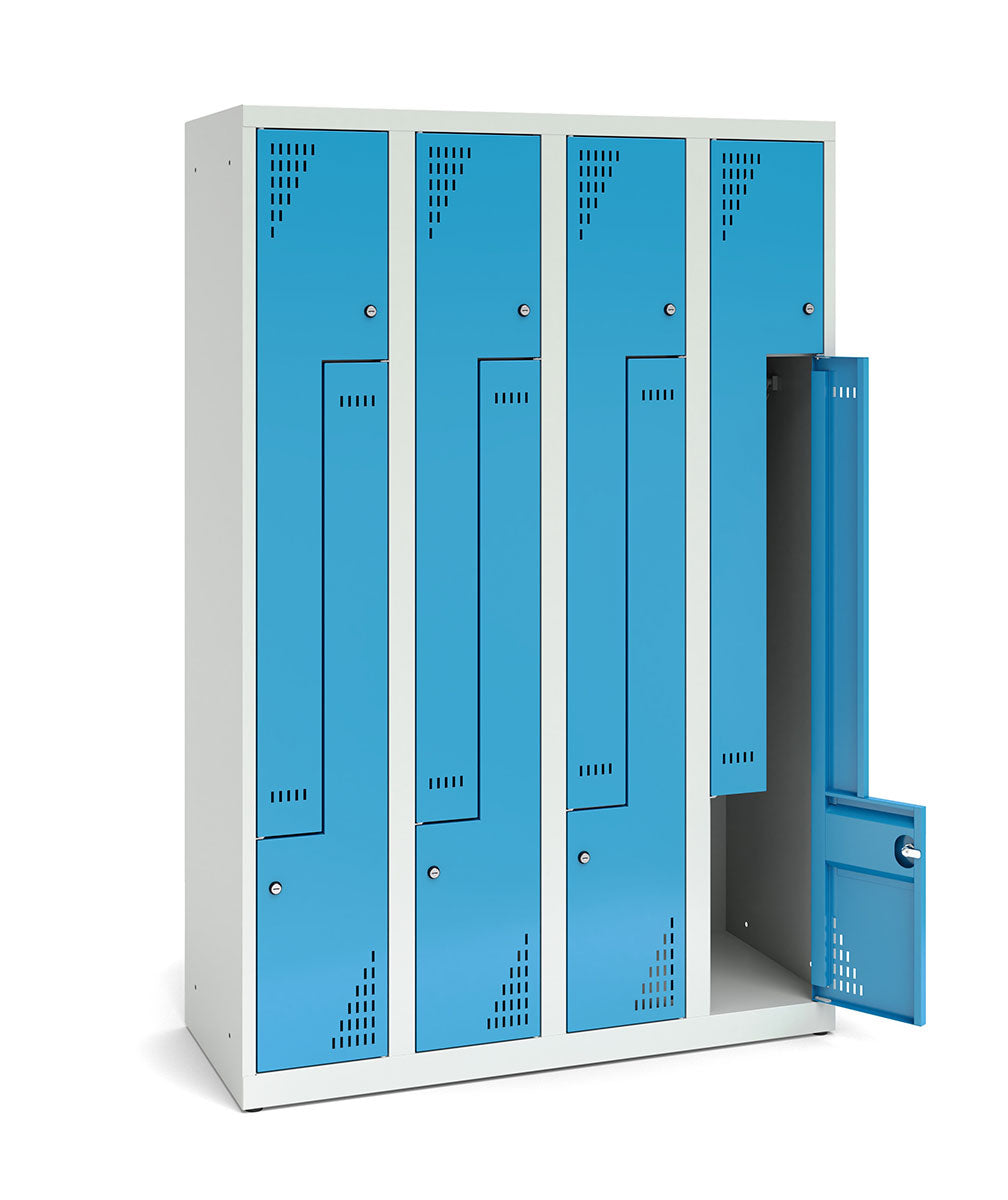 L-Spind mit einer Tür 4 Abteilen - Breite 120cm – Schulmöbel Eugen