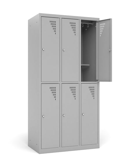 Multi-Locker Spind mit 3 Abteilen und 6 Fächern