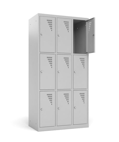 Multi-Locker Spind mit 3 Abteilen und 9 Fächern