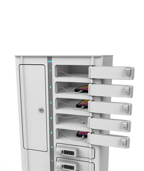 Desktop-Schrank mit USB-C-/USB-A-Ladeanschlüssen für 10 mobile Geräte