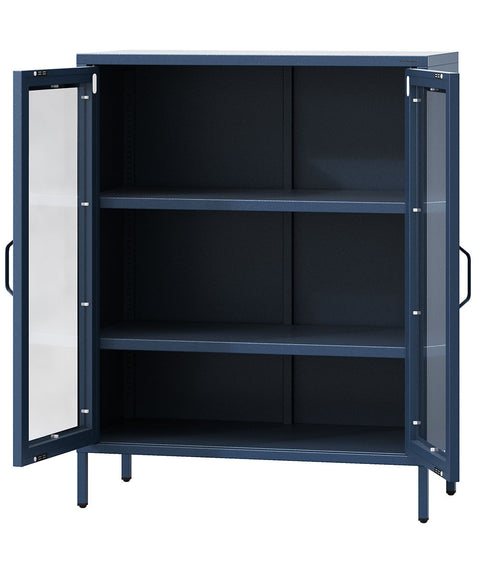 Niedriger Metalllvitrinenschrank Höhe 102cm