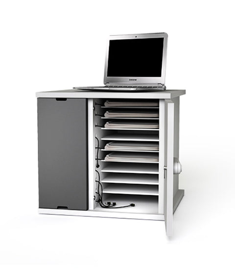 Kompakter Ladeschrank für Chromebooks, Tablets & kleine Laptops für 10 Geräte