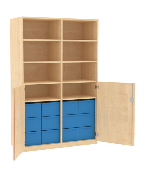 Materialmittelwandschrank 4x3L mit Halbtüren - Höhe 190cm