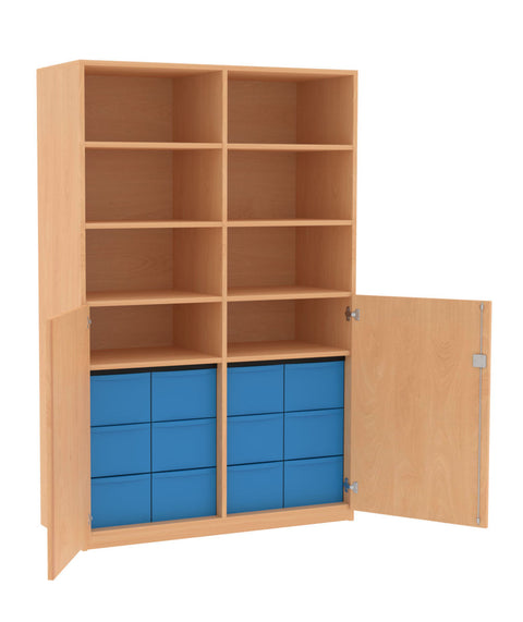 Materialmittelwandschrank 4x3L mit Halbtüren - Höhe 190cm