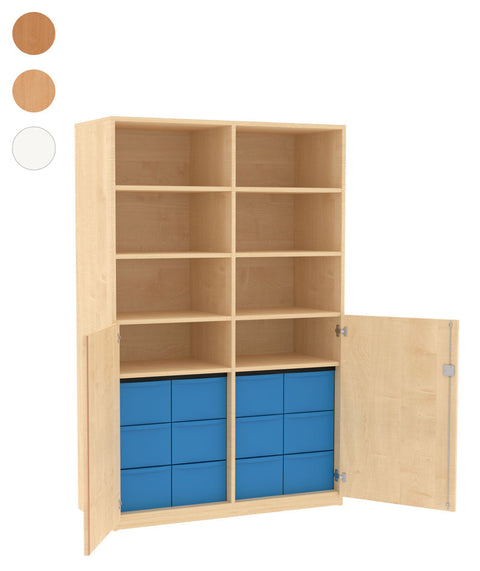 Materialmittelwandschrank 4x3L mit Halbtüren - Höhe 190cm