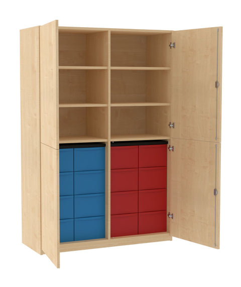 Materialmittelwandschrank 4x4L mit Doppeltüren - Höhe 190cm