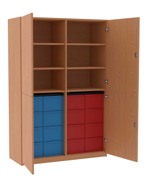 Materialmittelwandschrank 4x4L mit Doppeltüren - Höhe 190cm