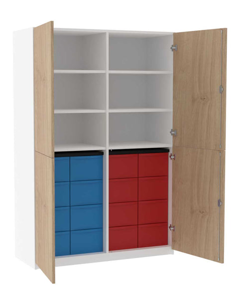 Materialmittelwandschrank 4x4L mit Doppeltüren - Höhe 190cm