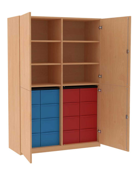 Materialmittelwandschrank 4x4L mit Doppeltüren - Höhe 190cm