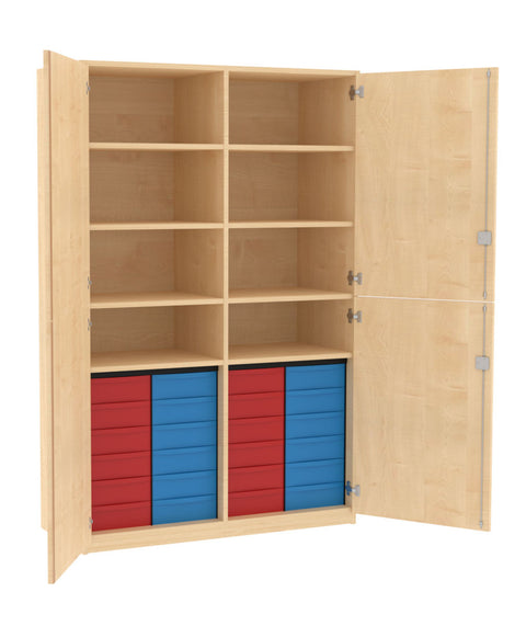 Materialmittelwandschrank 4x6S mit Doppeltüren - Höhe 190cm