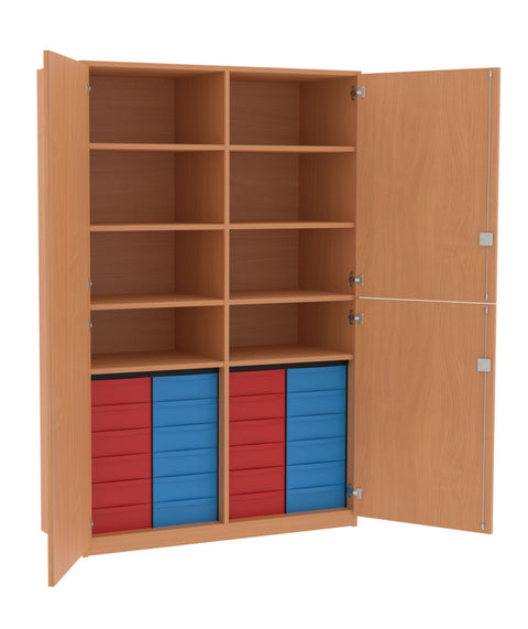 Materialmittelwandschrank 4x6S mit Doppeltüren - Höhe 190cm