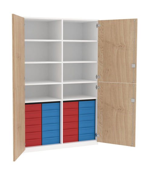 Materialmittelwandschrank 4x6S mit Doppeltüren - Höhe 190cm