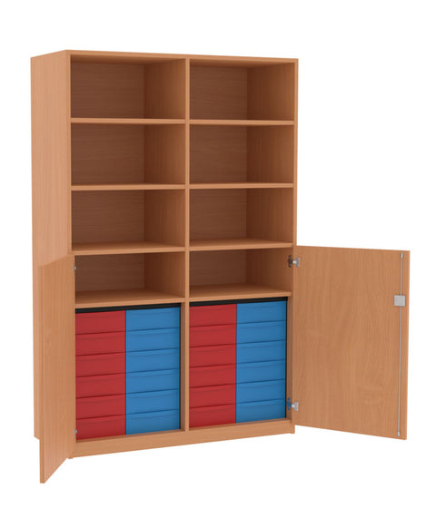 Materialmittelwandschrank 4x6S mit Halbtüren - Höhe 190cm