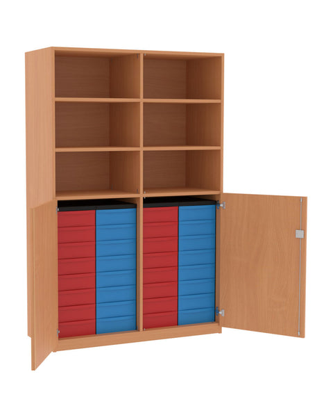 Materialmittelwandschrank 4x8S mit Halbtüren - Höhe 190cm