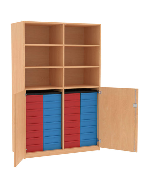 Materialmittelwandschrank 4x8S mit Halbtüren - Höhe 190cm