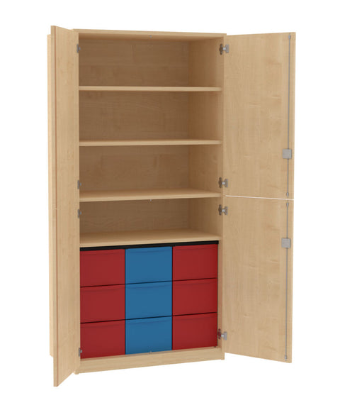 Materialschrank 3x3L mit Doppeltür - (BxHxT) 92x190x50cm