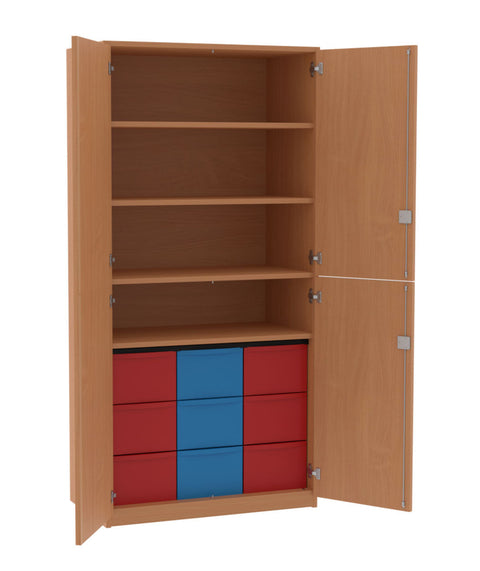 Materialschrank 3x3L mit Doppeltür - (BxHxT) 92x190x50cm