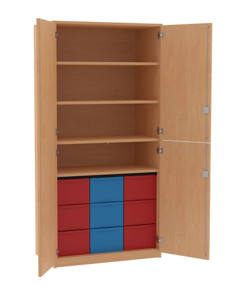 Materialschrank 3x3L mit Doppeltür - (BxHxT) 92x190x50cm