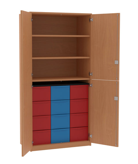Materialschrank 3x4L mit Doppeltür - Höhe 190cm