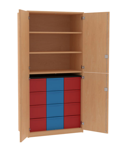 Materialschrank 3x4L mit Doppeltür - Höhe 190cm