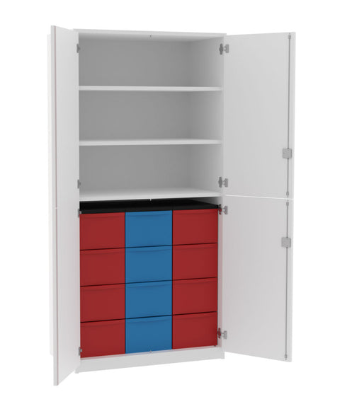 Materialschrank 3x4L mit Doppeltür - Höhe 190cm
