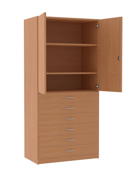 Mehrzweckschrank mit 6 Schüben - Höhe 190cm