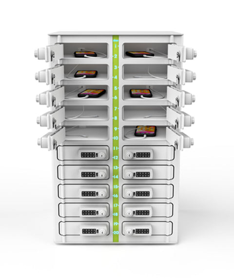 Wand-Ladeschrank für Smartphones für 20 Geräte