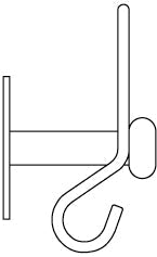 Einfarbige Hakenleiste - Haken nach vorn
