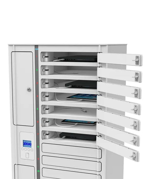 iPad-Ladeschrank mit MiFare-RFID-Zugang und Websteuerung für 24 Geräte