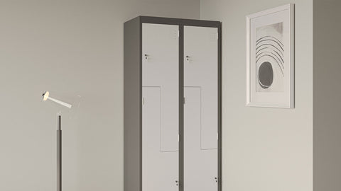 Metallgarderobe in L-Form Höhe 185cm